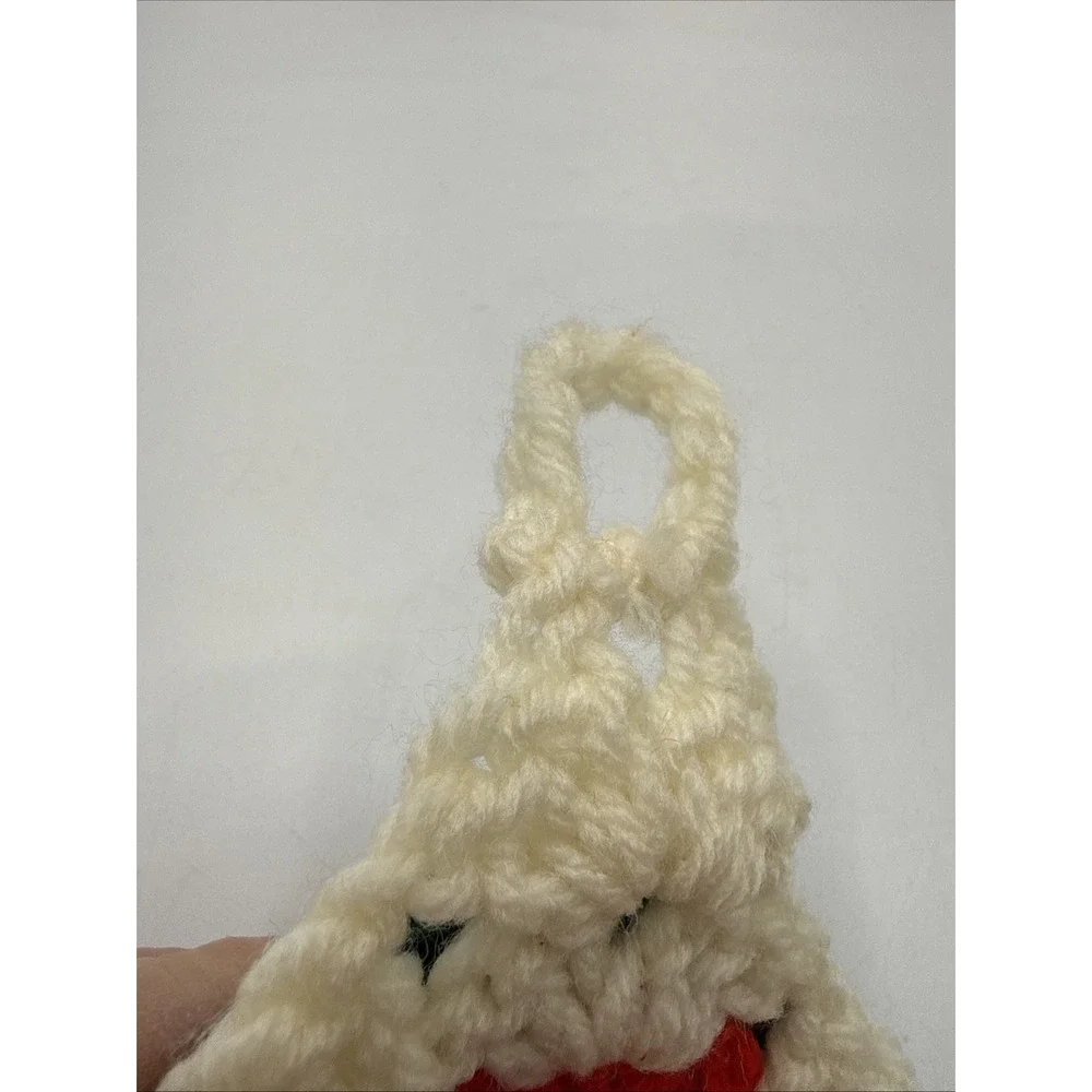 Vintage Christmas Lot of 2 Crocheted Pot Holders MCM  Grandmacore‎ Kitschy